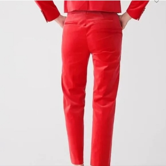 J.Crew Kate Straight-Leg Red Pant In Stretch Velvet Size 00 NWT - Picture 10 of 11
